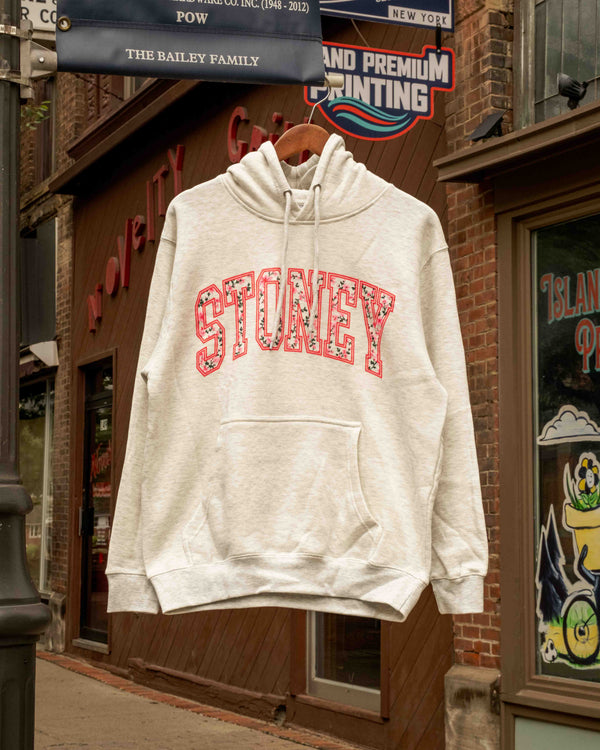 Floral Stoney Hoodie Ash Grey