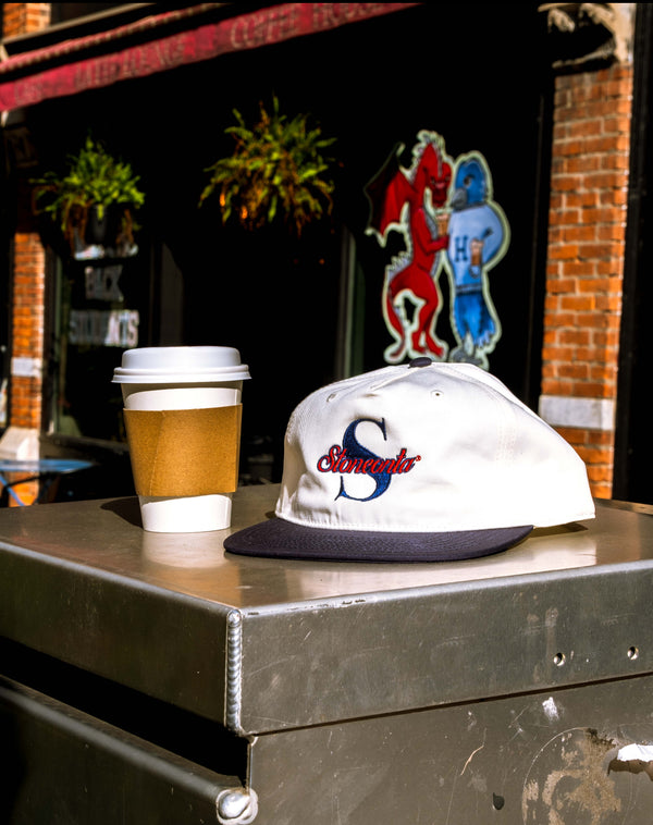 Unstructured Flat Brim White/Navy