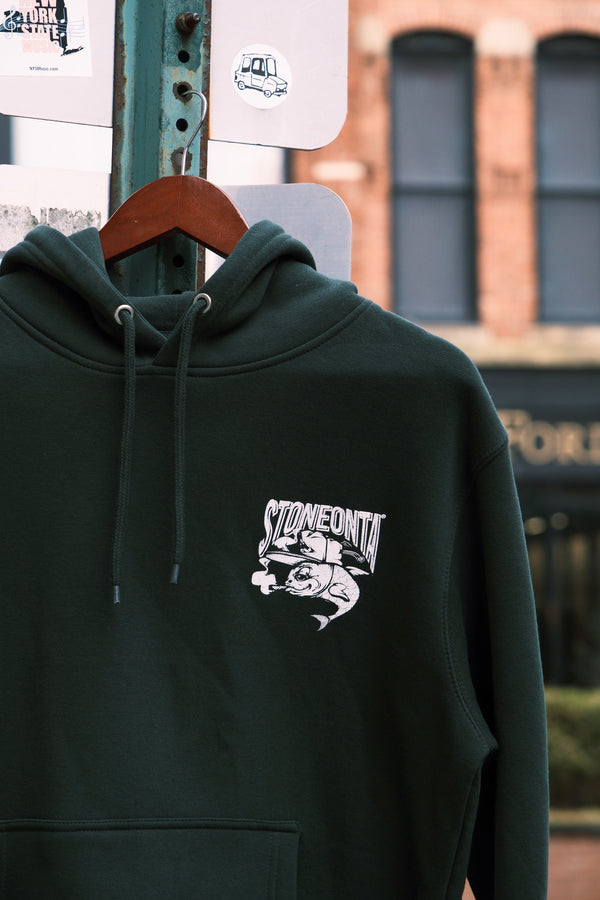 Fish Hoodie Forest Green