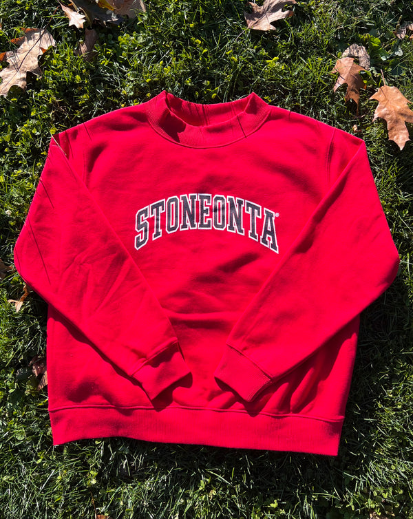 Mock Neck Crewneck Red