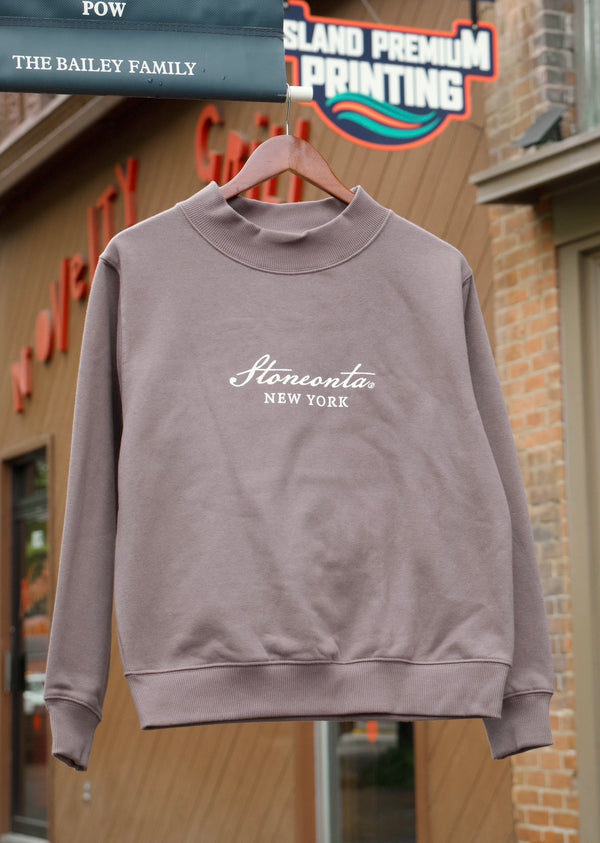 Mock Neck Crewneck Charcoal Grey