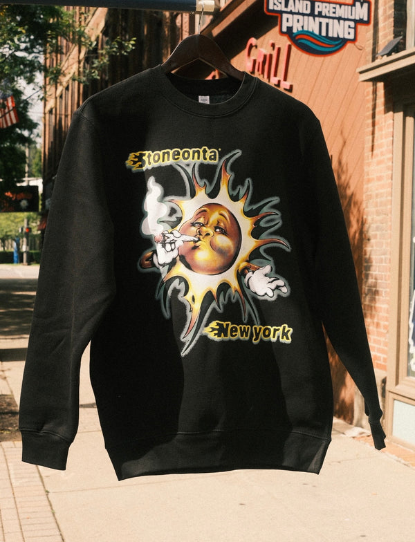 Heavyweight Sun Crewneck Black