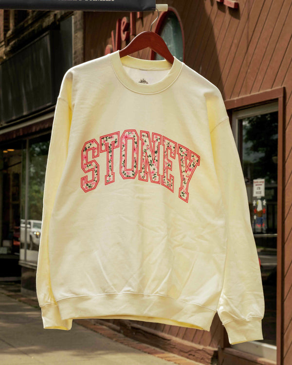 Oversized Floral Arch Crewneck Off-White