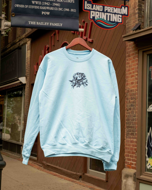 Oversized Angel Crewneck Ocean Blue