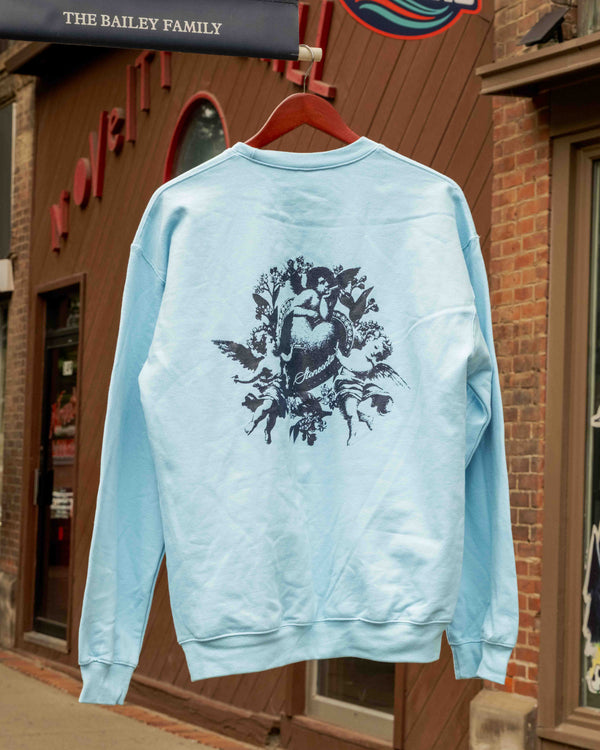 Oversized Angel Crewneck Ocean Blue