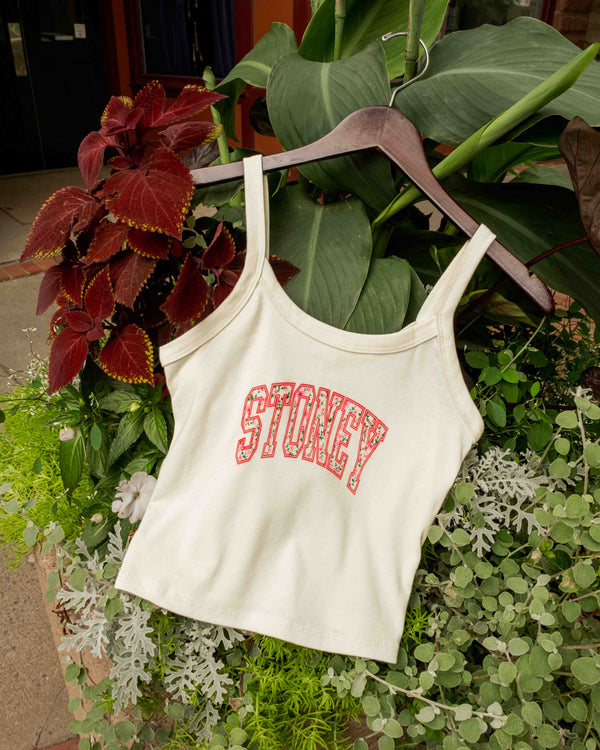 Floral Arch Women's Cropped Tank Off-White