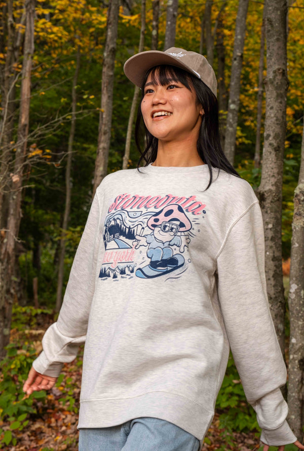 Snowboard Mushroom Crewneck Ash Grey