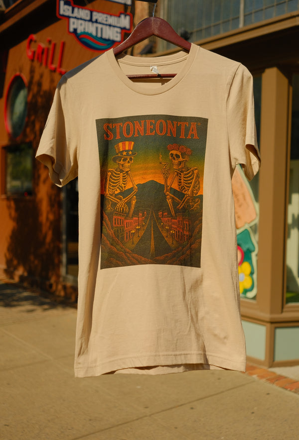 Vintage Skeleton Full Color Tee Cream