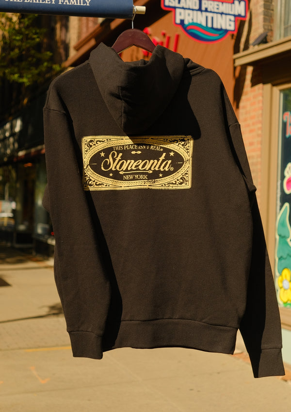 Heavyweight Vintage Rectangle Hoodie Black