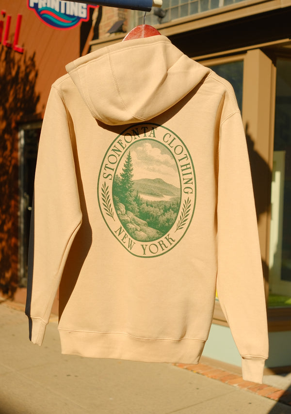 Heavyweight Mountain Oval Hoodie Tan
