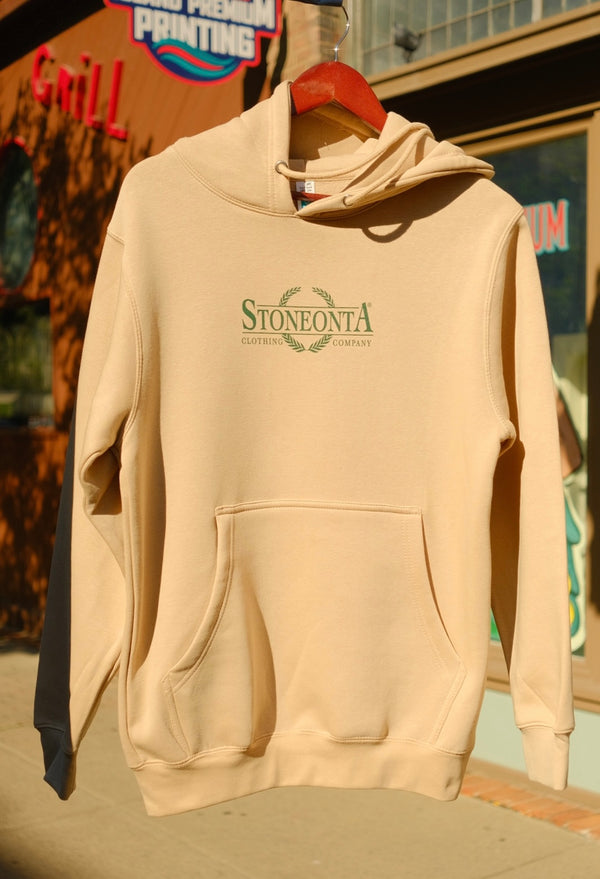 Heavyweight Mountain Oval Hoodie Tan